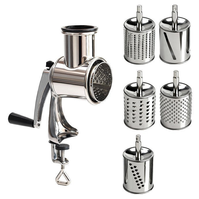 Rotary Multi-Drum Manual Grater and Slicer