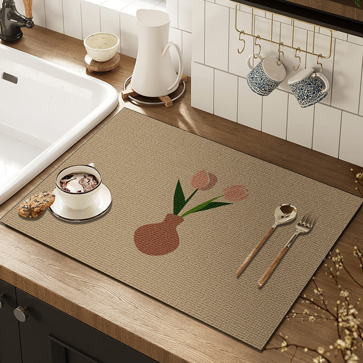 Künstlerische Floral Küchenmatte Karnz