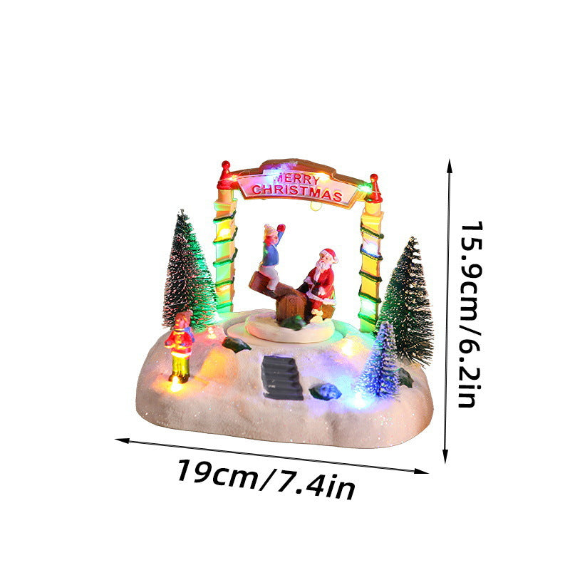 Festliche Weihnachtsdekoration mit Lichtern Karnz