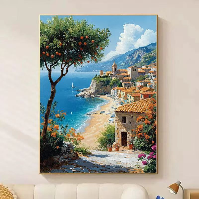 Küsten Dorf Malerei Leinwand Wandkunst Karnz