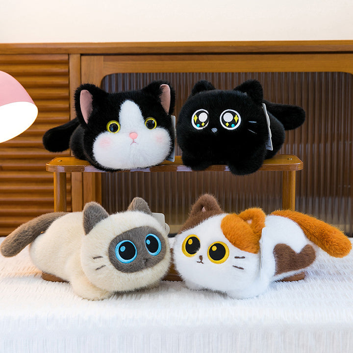 Plüsch-Siamkatzen-Langen Bolster-Körperkissen mit gestickten Augen und ultra-weichem Kunstfell Karnz