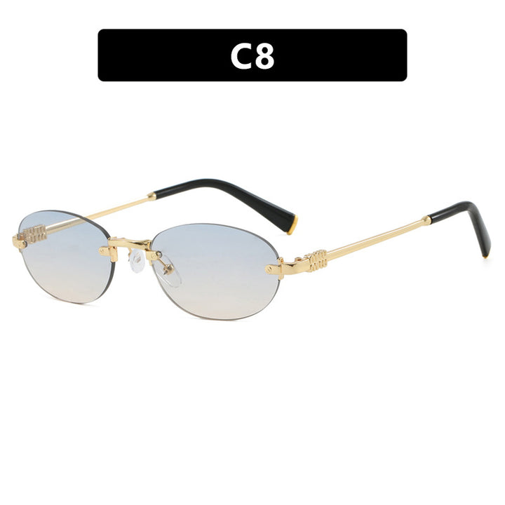 Damen modische Sonnenbrille mit ovalem Rahmen und edlen Akzenten Karnz
