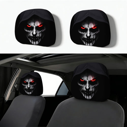Auto-Kopfstützenbezug mit Retro-Horror-Motiv