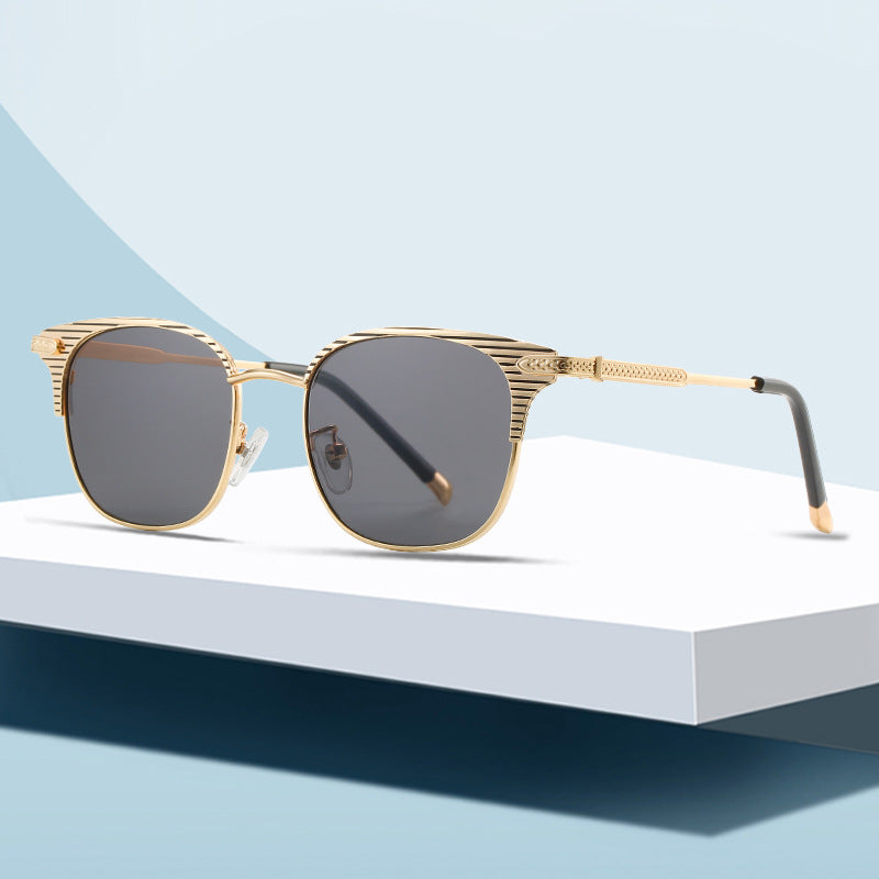 Damen Designer-Sonnenbrille mit luxuriösem Rahmen und verspiegelten Gläsern Karnz