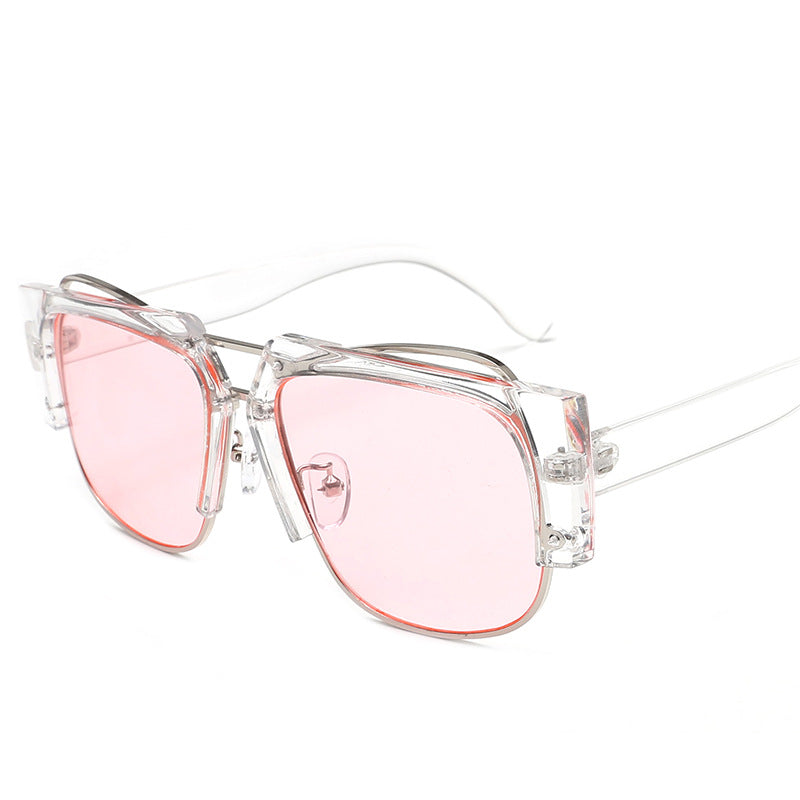 Damen Modische quadratische Sonnenbrille mit einzigartigem Kettendesign Karnz