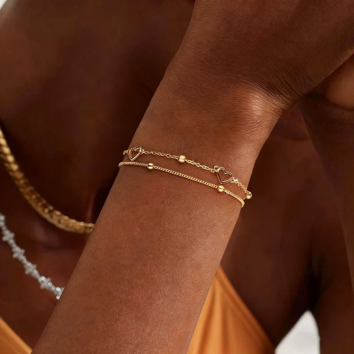 Herz Charm Schicht-Armband Karnz