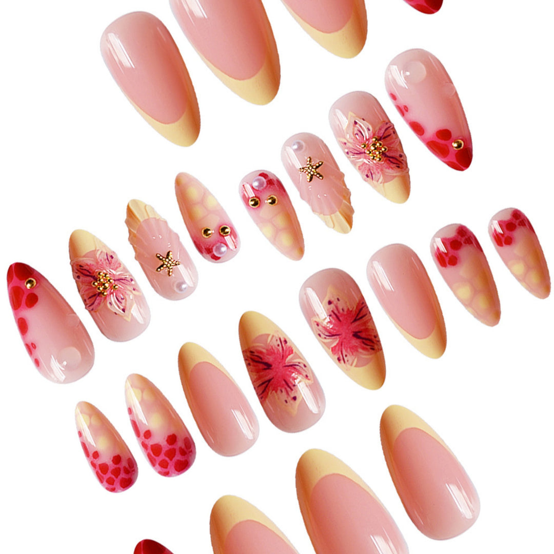 Floral 3D Acrylic Press-On Nagelkunst Set Karnz