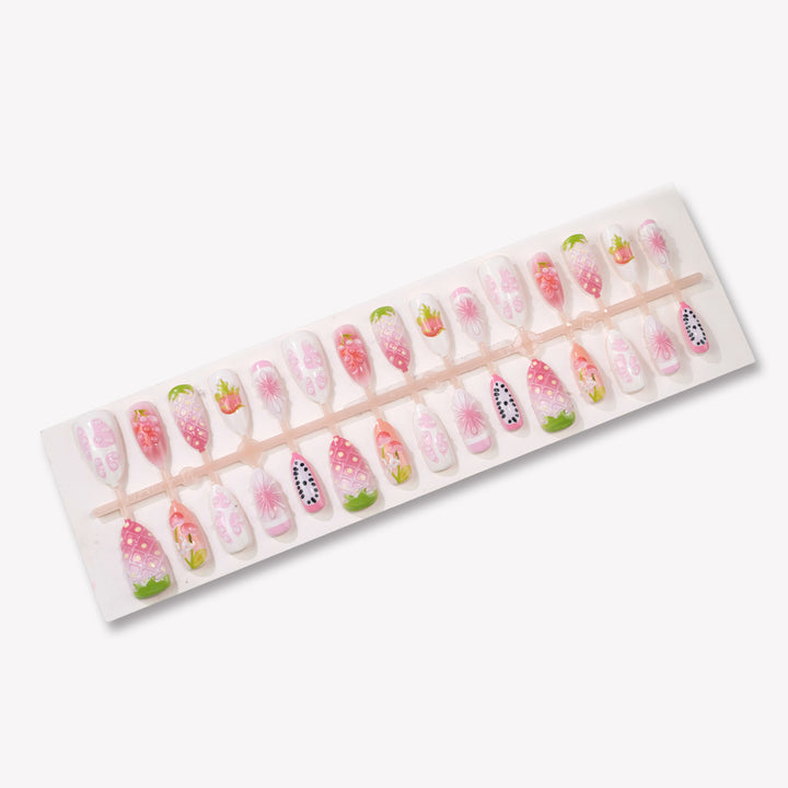 Künstlerisches Obst-Themen Press-On Nagelkunst Set Karnz