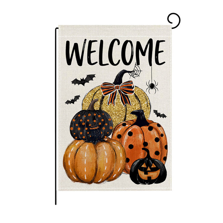 Halloween Willkommen Dekorative Gartenflagge