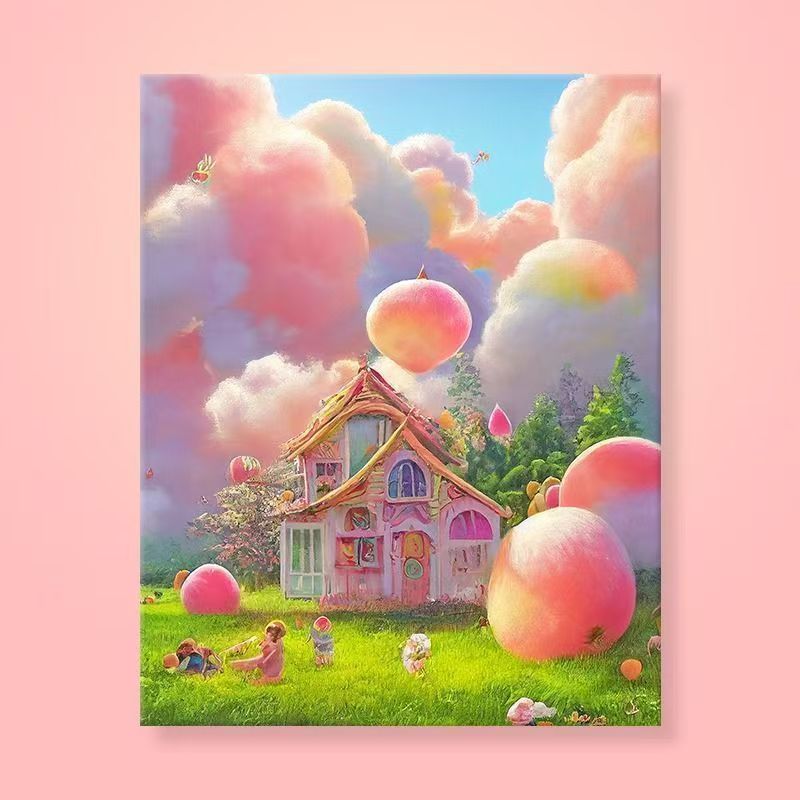 Verspielt Fantasie Landschaft Leinwand Kunst Karnz
