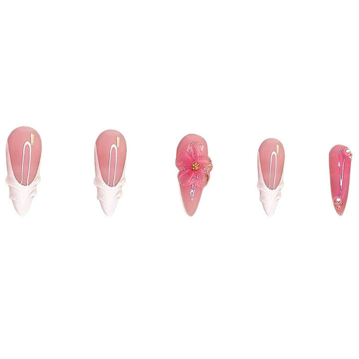 Floral 3D Press-On Nagelkunst Karnz