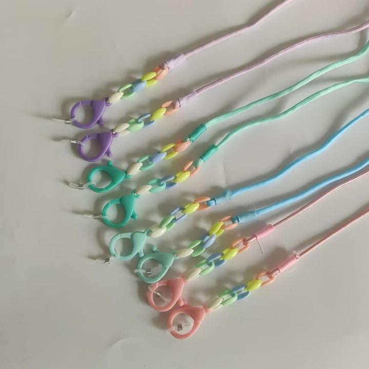 Brillenhalterkette mit Bunten Perlen und Stabilen Clips Karnz