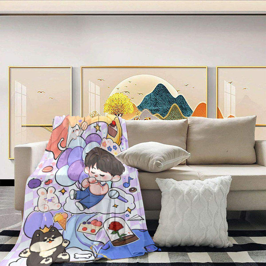 Cartoon Print Fleece Decke  1788504996