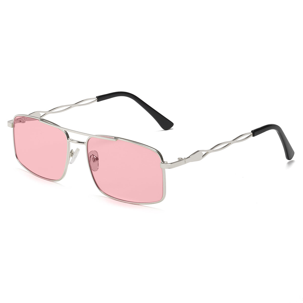 Damen Sonnenbrille mit trendigem rechteckigem Rahmen und gelben Gläsern Karnz