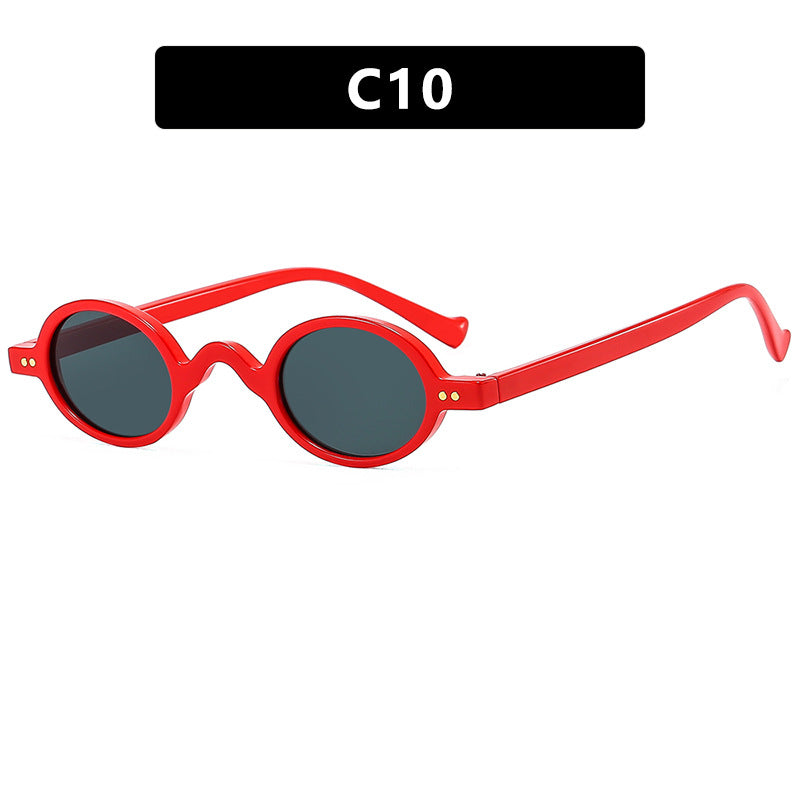 Damen runde Sonnenbrille mit markantem Design und hochwertigem Kunststoffrahmen Karnz