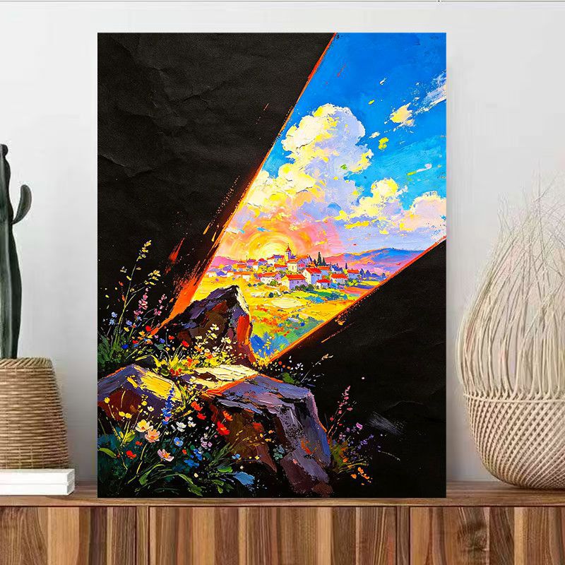 Landschaft inspirierte abstrakte Wandkunst Karnz