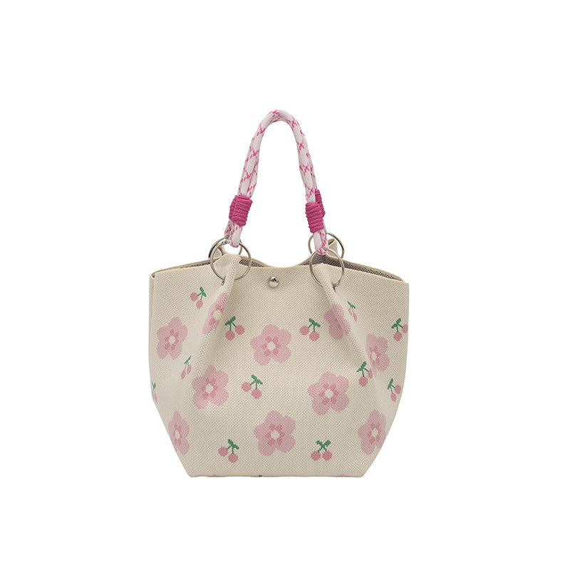 WoFloral Print Texturiertes Handtasche Karnz