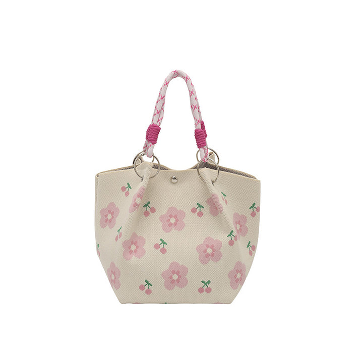 WoFloral Print Texturiertes Handtasche Karnz