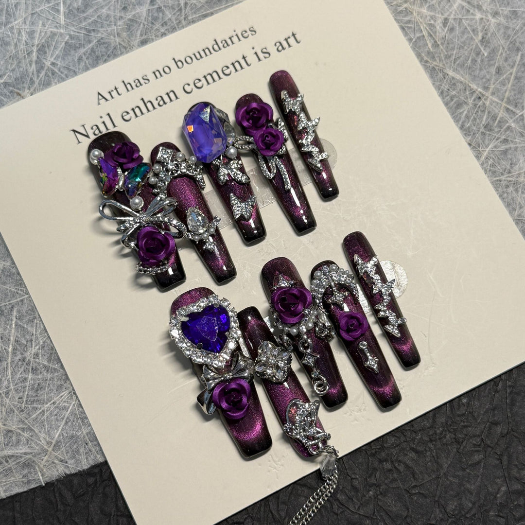 Dekorativer Press-On Nagelset