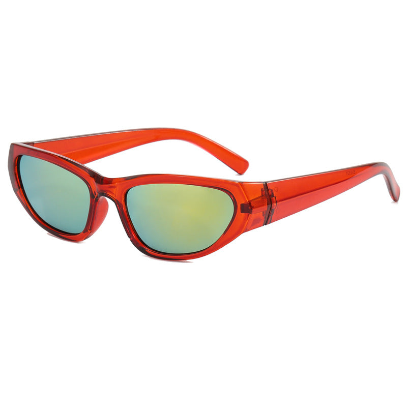 Damen modische Sonnenbrille mit verspiegelten Gläsern Karnz