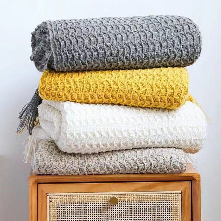 Gemütliche Strickdecke Karnz
