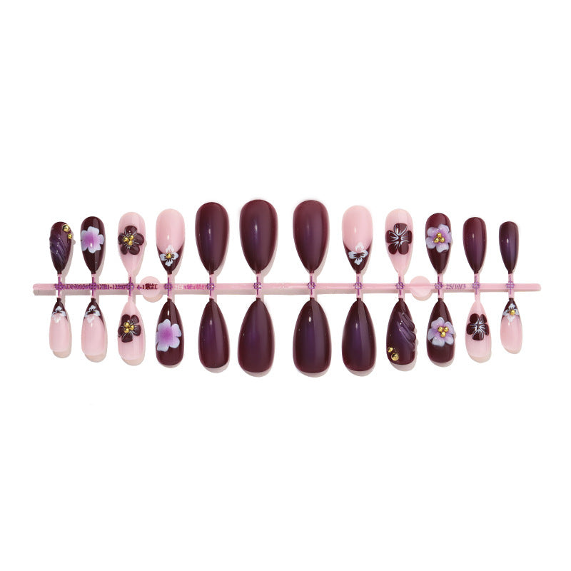 Blumenverzierte Press-On Nagelset Karnz 1788496103