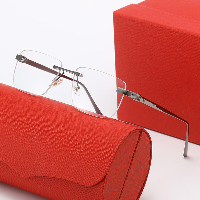Damen modische Halbrandbrille mit elegantem Metallrahmen Karnz