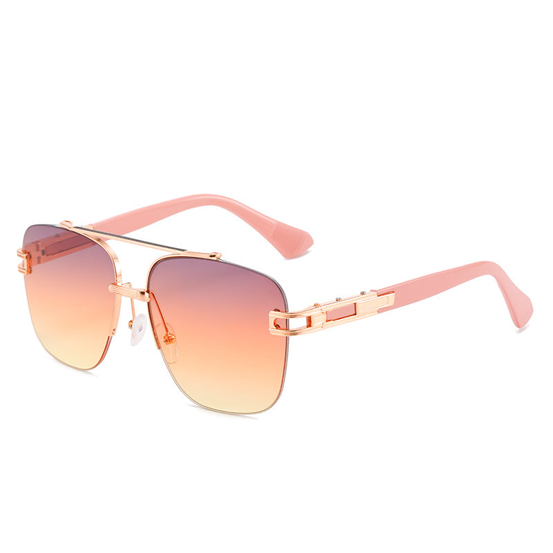 Damen Modische quadratische Sonnenbrille mit elegantem Metallrahmen Karnz