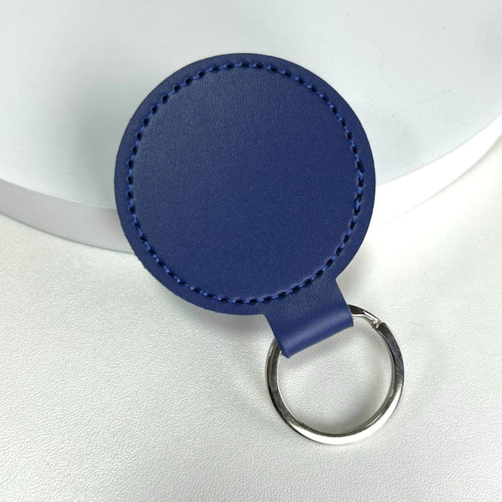 Premium Leder Runder Schlüsselanhänger Karnz