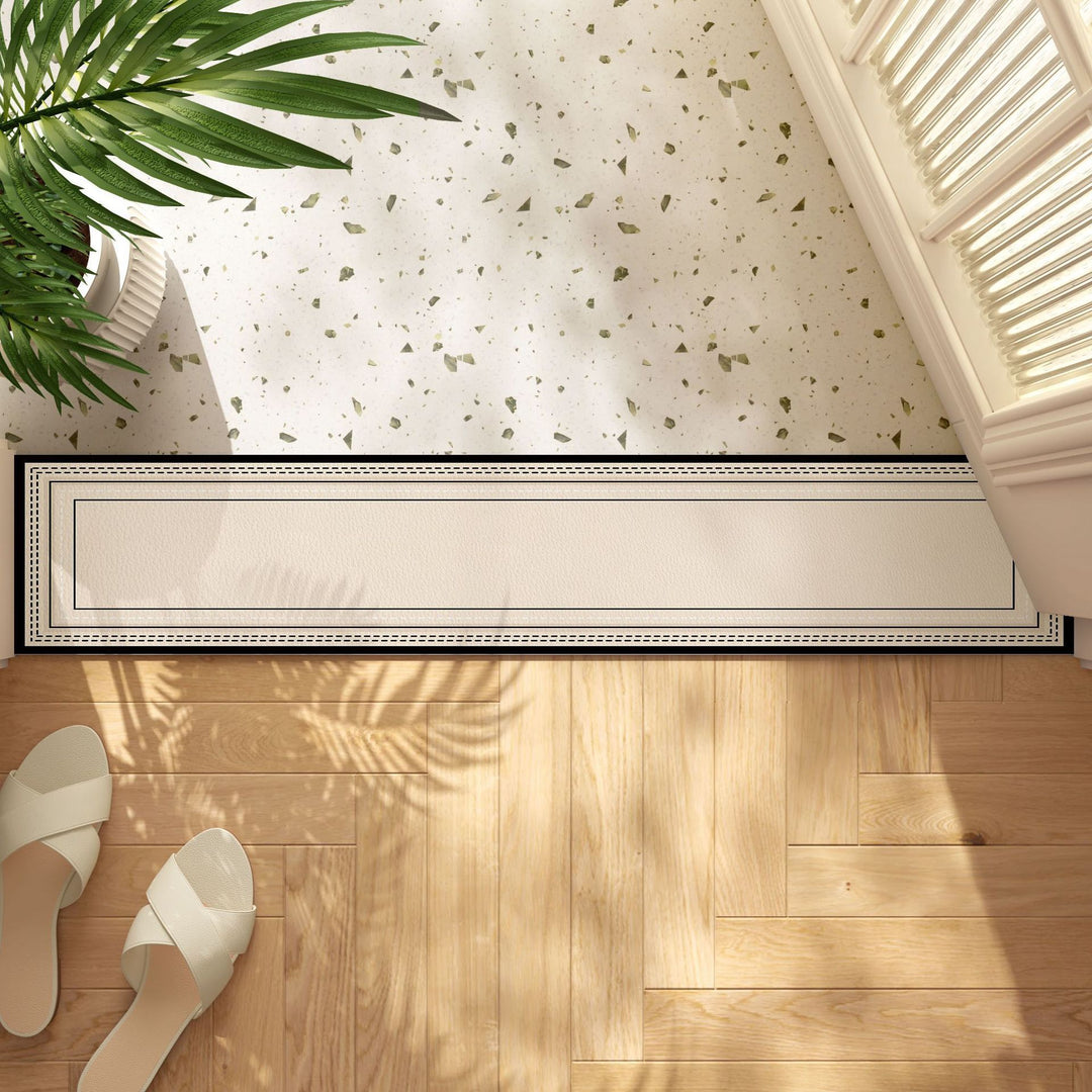 Decorative Stitched-Edge Linen-Blend Table Runner