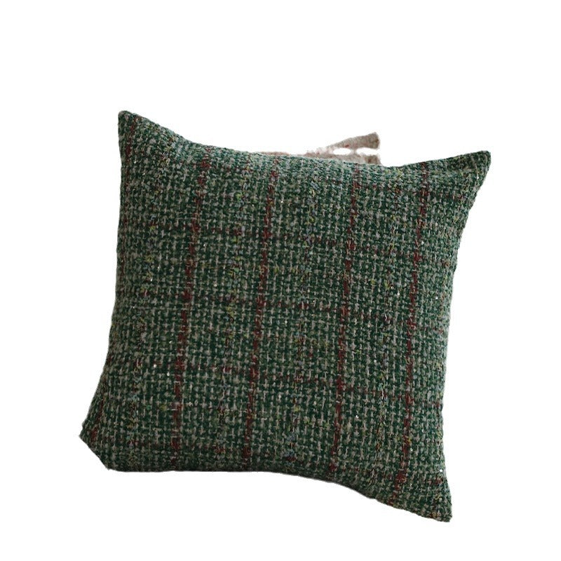 Quadratischer Bouclé-Kissenbezug im Tweedstil mit dezentem Multicolor‑Tufting Karnz
