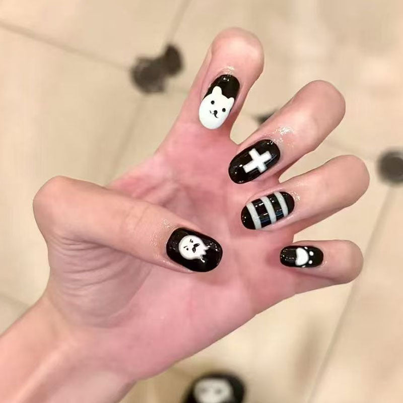 Verspielt Hase-Themen Press-On Nagelkunst Set Karnz