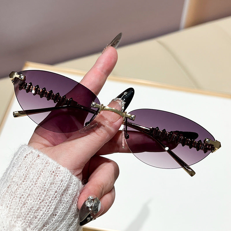 Damen modische Brille mit elegantem goldenen Rahmen Karnz