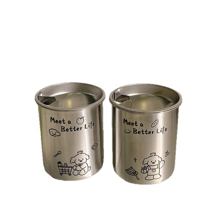 Edelstahl Aschenbecher mit Süßem Tiermotiv Karnz