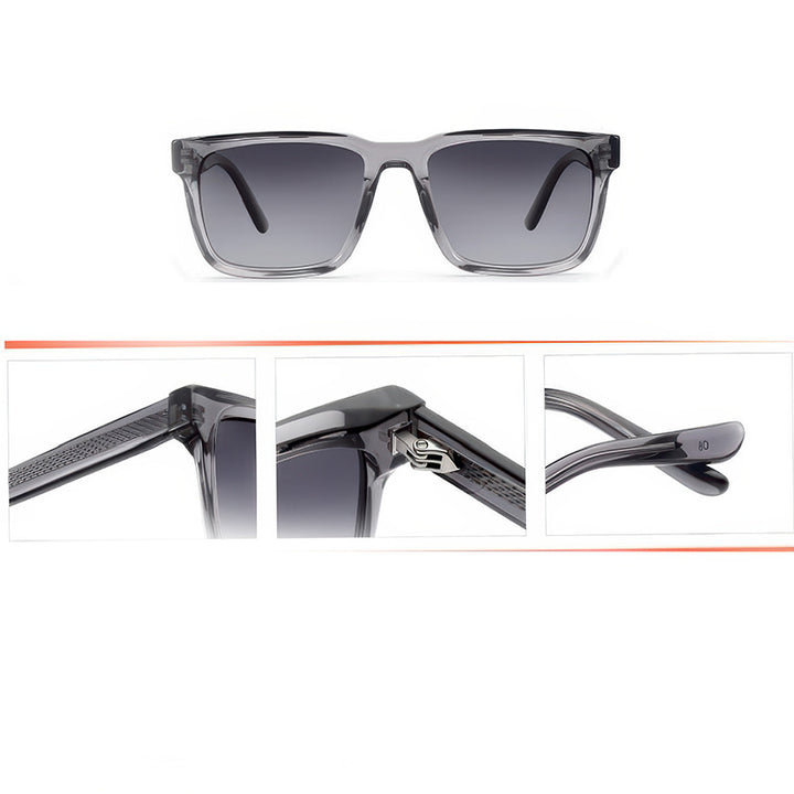 Damen modische Sonnenbrille mit klarem Kunststoffrahmen und multifunktionalen Gläsern Karnz