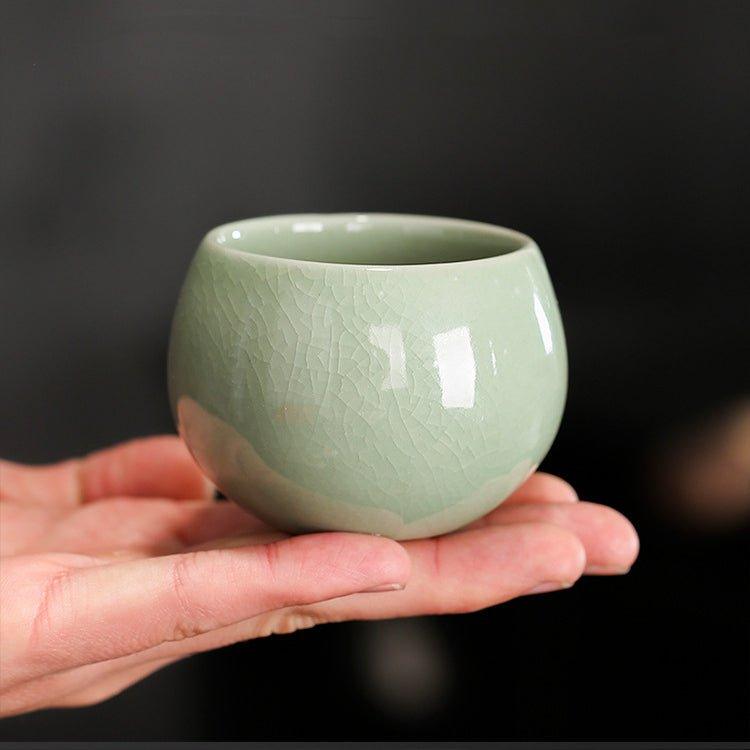 Oriental handgefertigtes keramisches rundes Teetassen-Set | Karnz