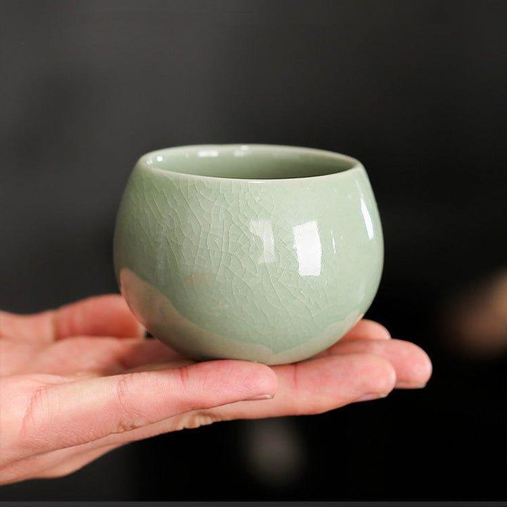 Oriental handgefertigtes keramisches rundes Teetassen-Set | Karnz