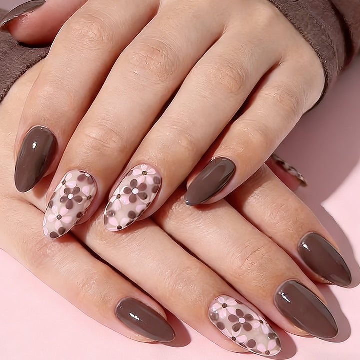 Floral Print Gel Nagelkunst Set Karnz