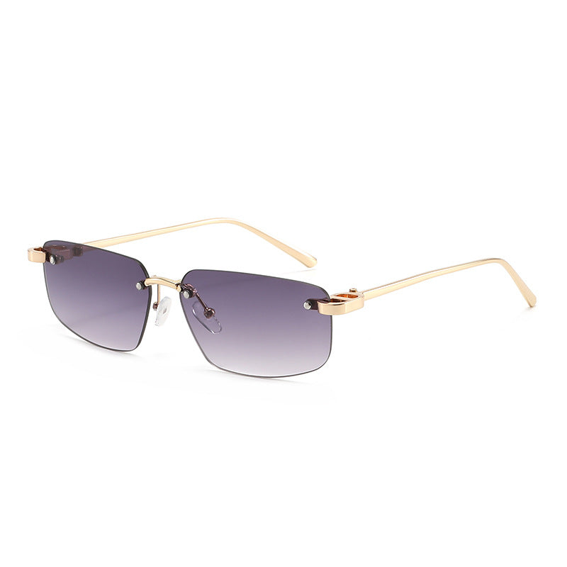 Damen modische rechteckige Sonnenbrille mit minimalistischem Rahmen Karnz
