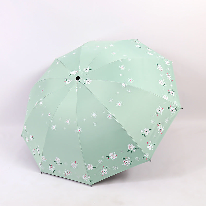 Damen Stilvoller Falt-Regenschirm mit floralen Motiven Karnz