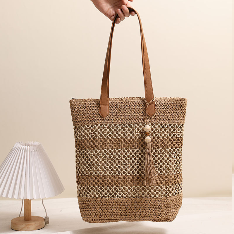 Damen Funktionale Bastshoppingtasche Karnz