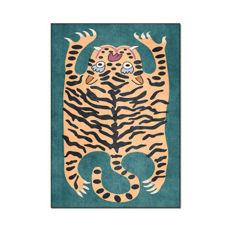 Verspielter Tiger-Themen-Teppich