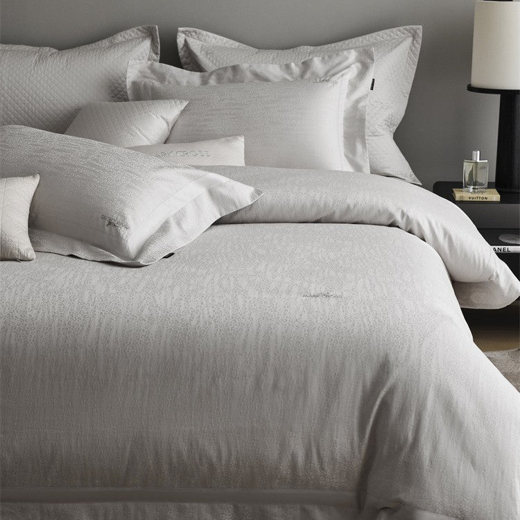 Premium Bettbezug-Set mit dezenter Jacquard-Struktur und Zierband Karnz