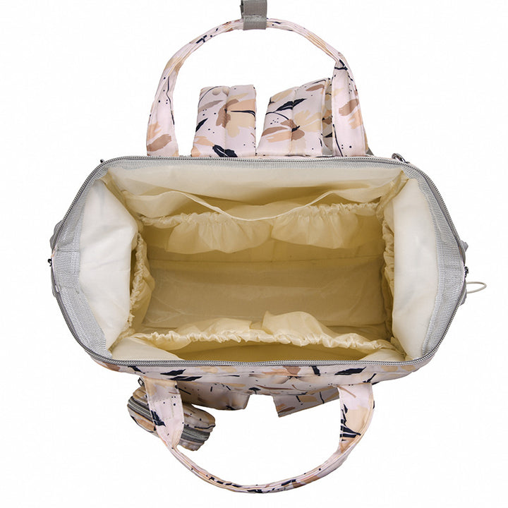 Blumenmuster Multi-Taschen Wickelrucksack Karnz