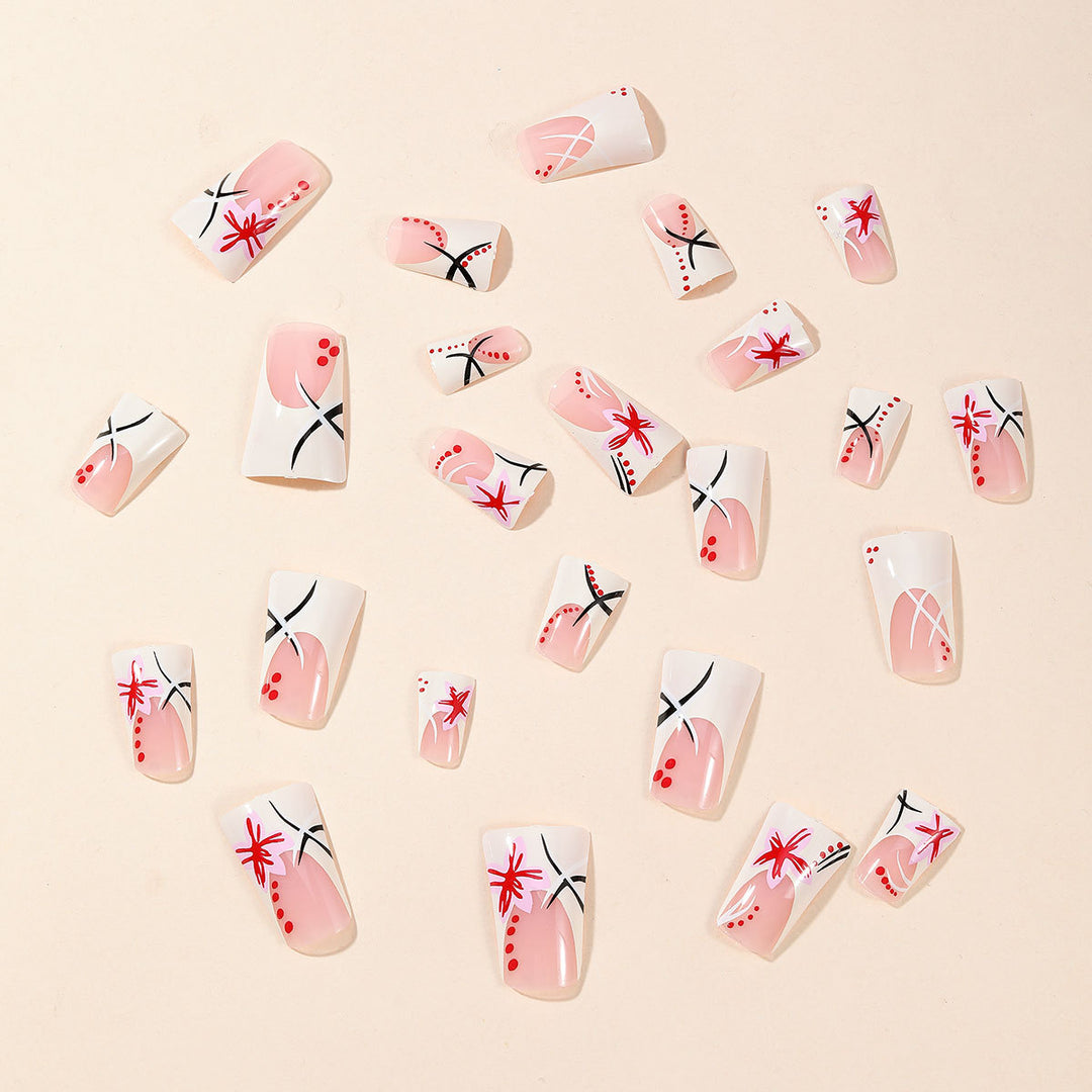 Künstlerisches Florales Acryl-Nageldesign Karnz