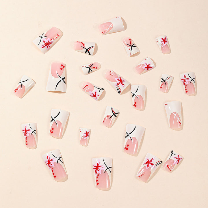 Künstlerisches Florales Acryl-Nageldesign Karnz