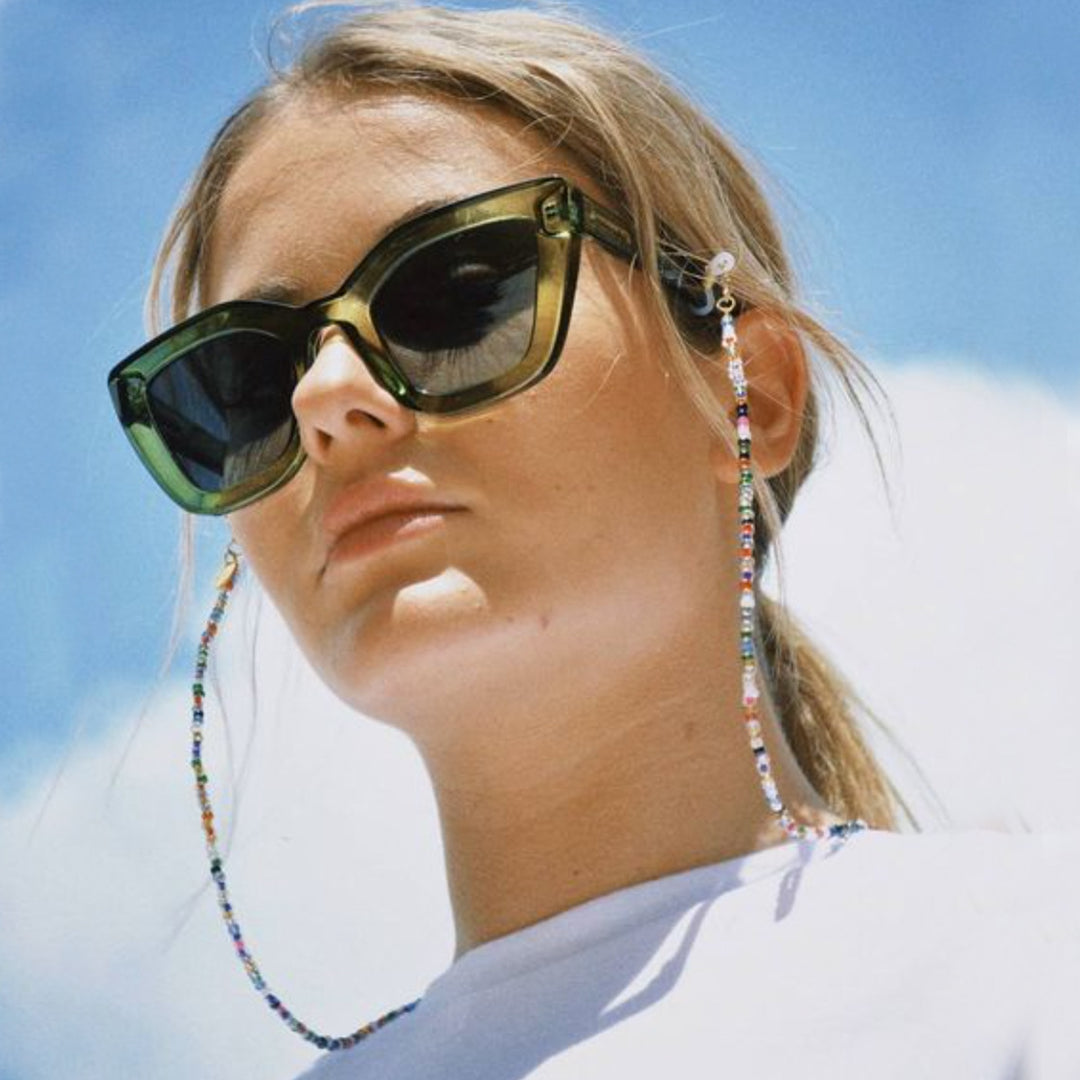 Multi-Farben Perlen Brillenhalter Kette Karnz