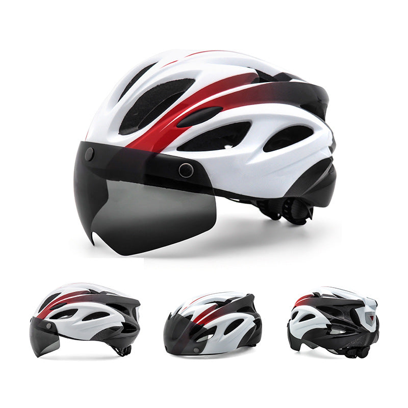 Aerodynamischer Fahrradhelm mit integriertem Visier Karnz