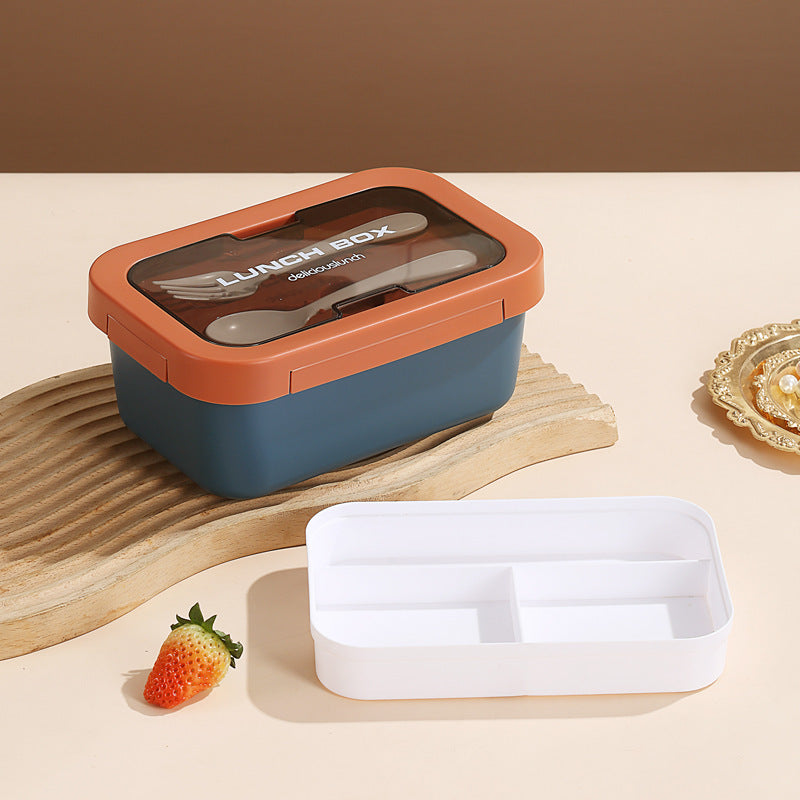 Mehrschichtige isolierte Bento-Lunchbox mit eingebautem Besteck