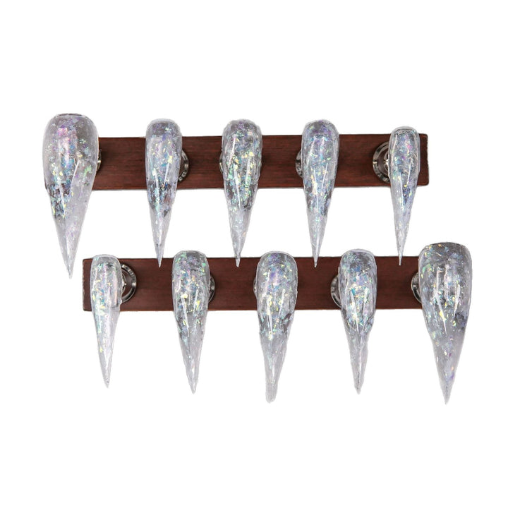 Stiletto Press-On Nail Set mit irisierendem Glitter-Finish